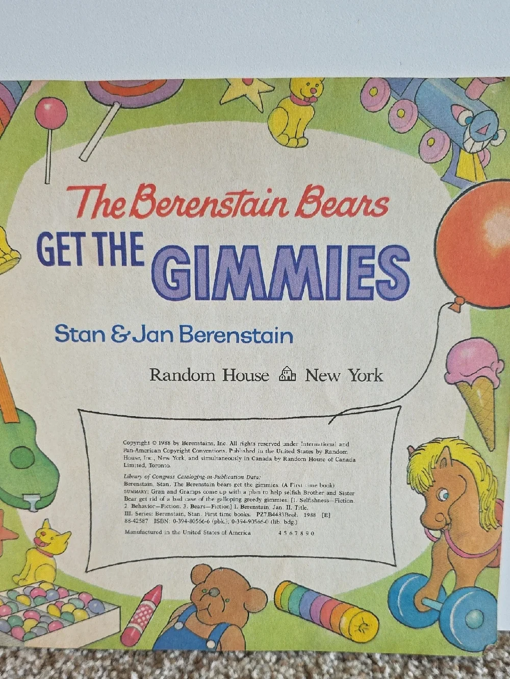 The Berenstain Bears Get the Gimmies - Children's Book From 1988
